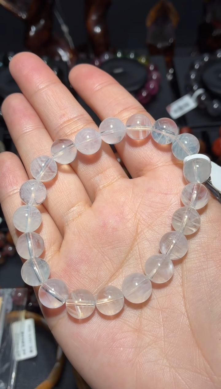 未镶嵌珠宝半成品水晶张**?蓝针10mm-05