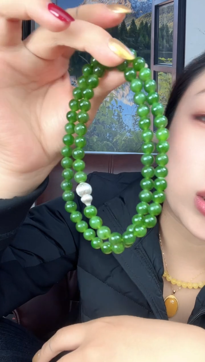 颈饰未镶嵌和田玉碧玉葫芦妈妈链