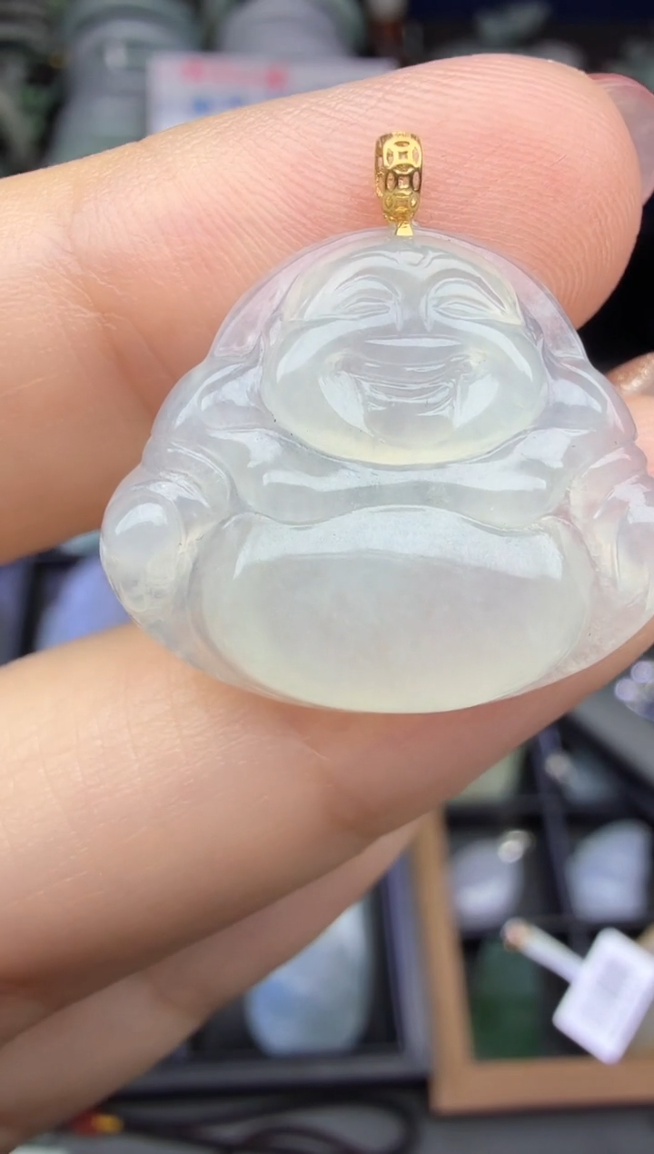 【闪购商品】翡翠颈饰18K金镶嵌佛公