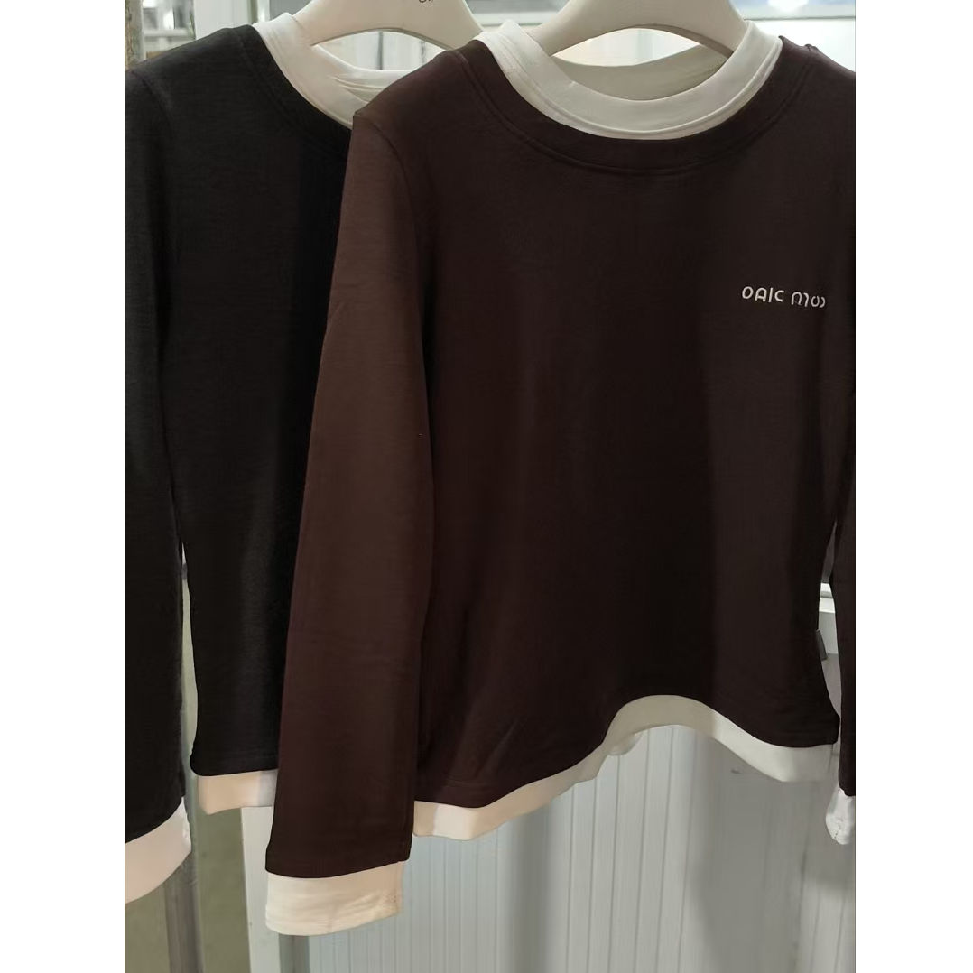 【维姐精选】TY 白边圆领假两件套卫衣251093