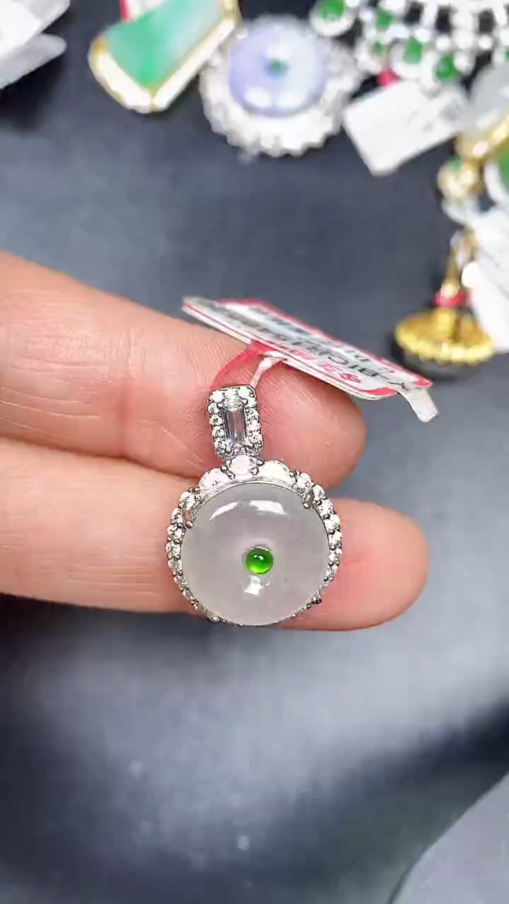 银S925镶嵌戒指翡翠3110