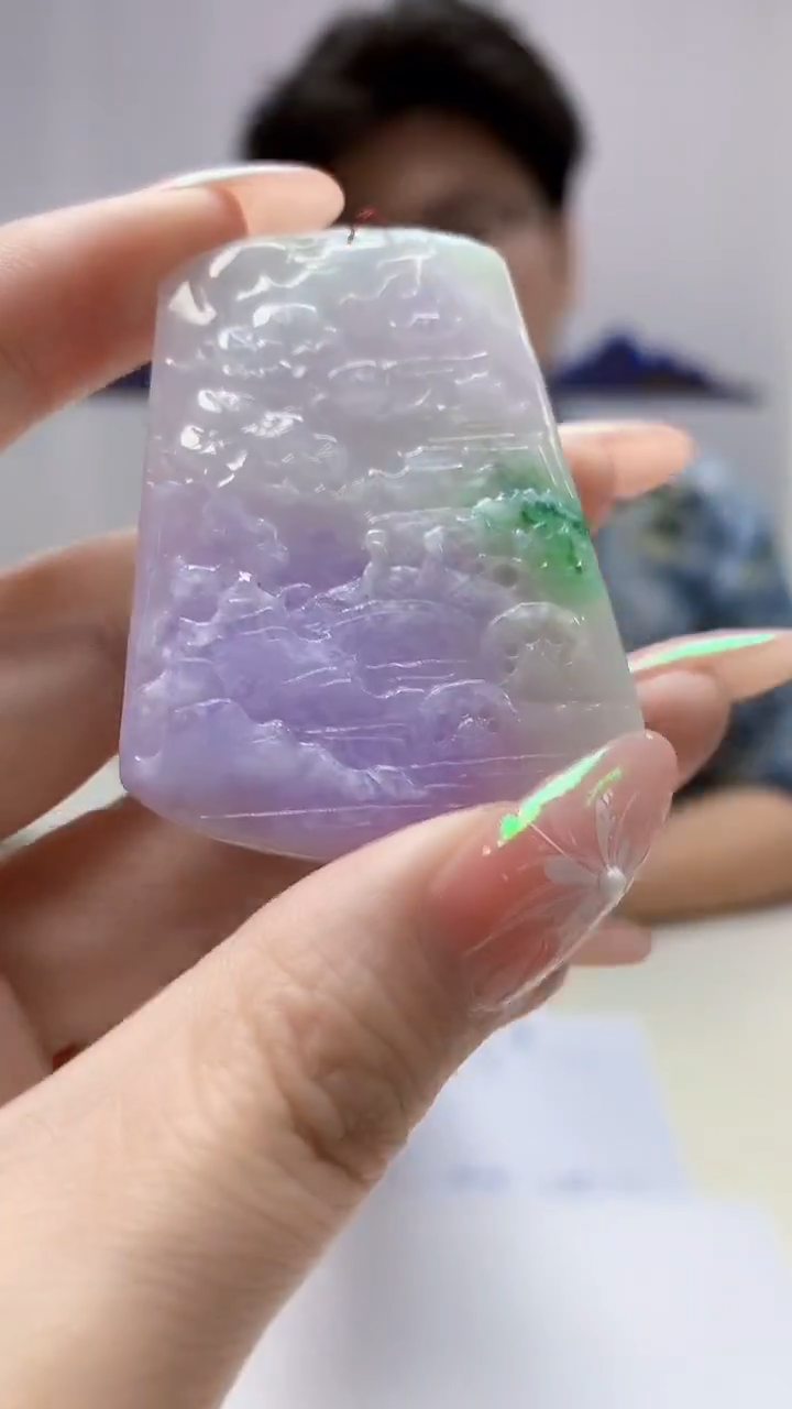 【闪购商品】定制翡翠未镶嵌4688DD-毛货挂件122山水