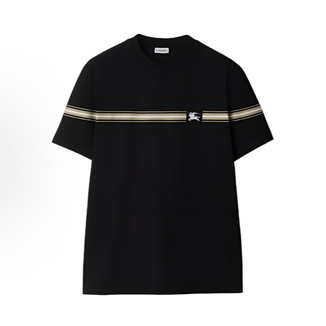 BURBERRY博柏利SS24条纹圆领短袖T恤战马