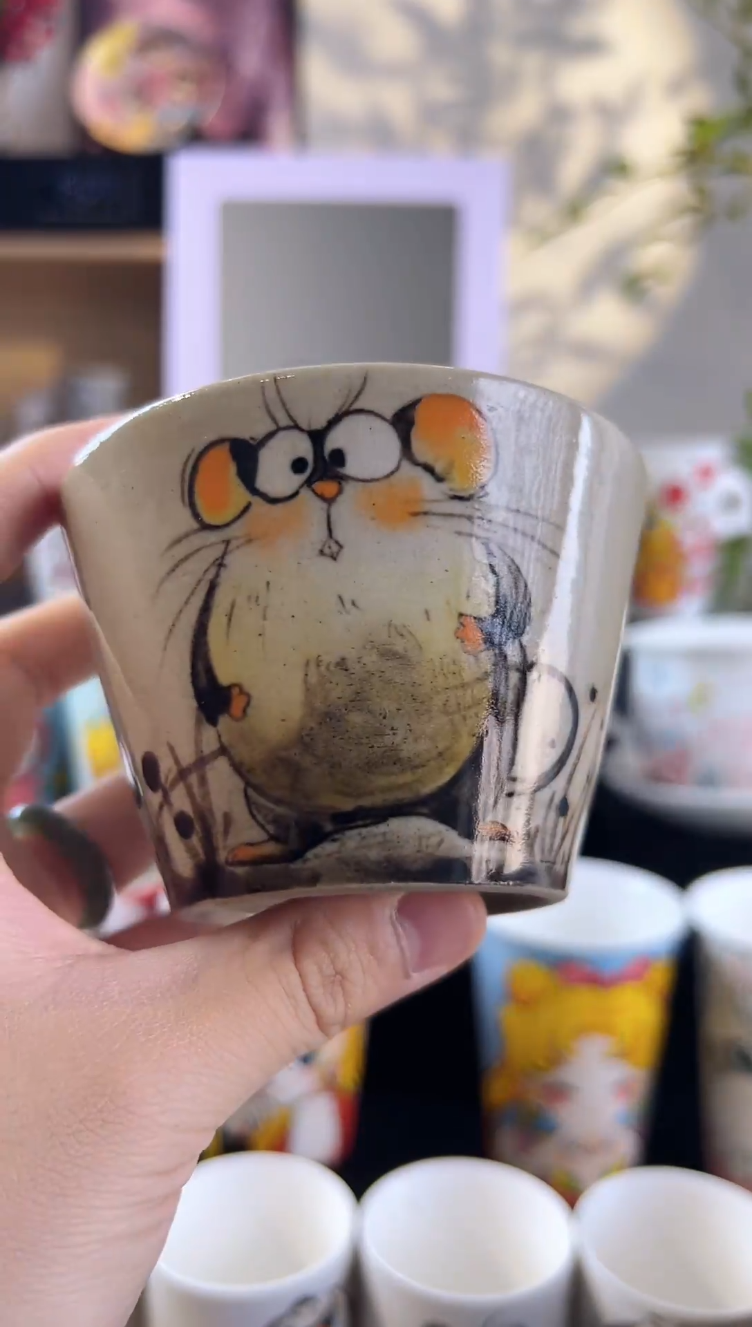 【闪购商品】摆件手工手绘陶瓷小杯杯