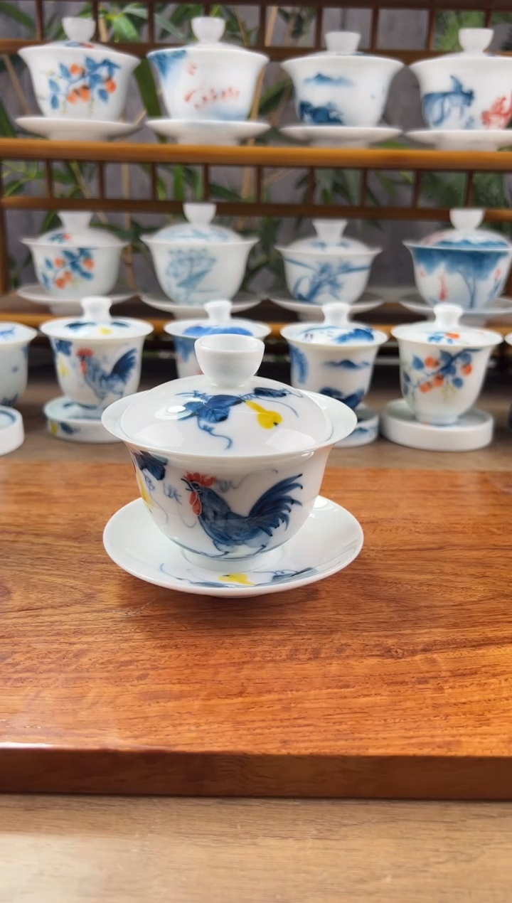 【闪购商品】微瑕葫芦公鸡150ml三才盖碗