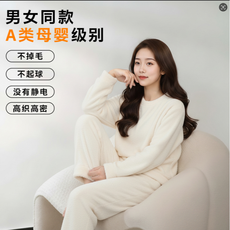 厚款冬季长裤保暖家居服套装睡衣加厚大码秋冬季加绒6003
