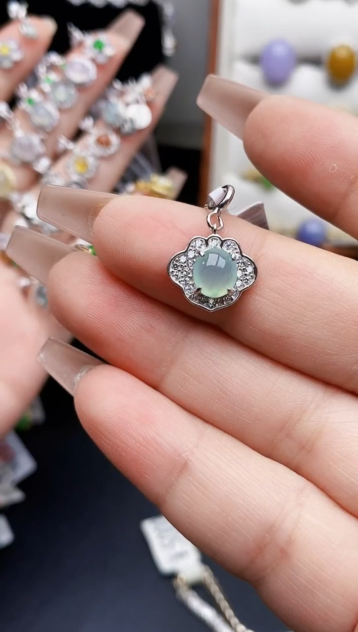 银S925镶嵌戒指翡翠0461