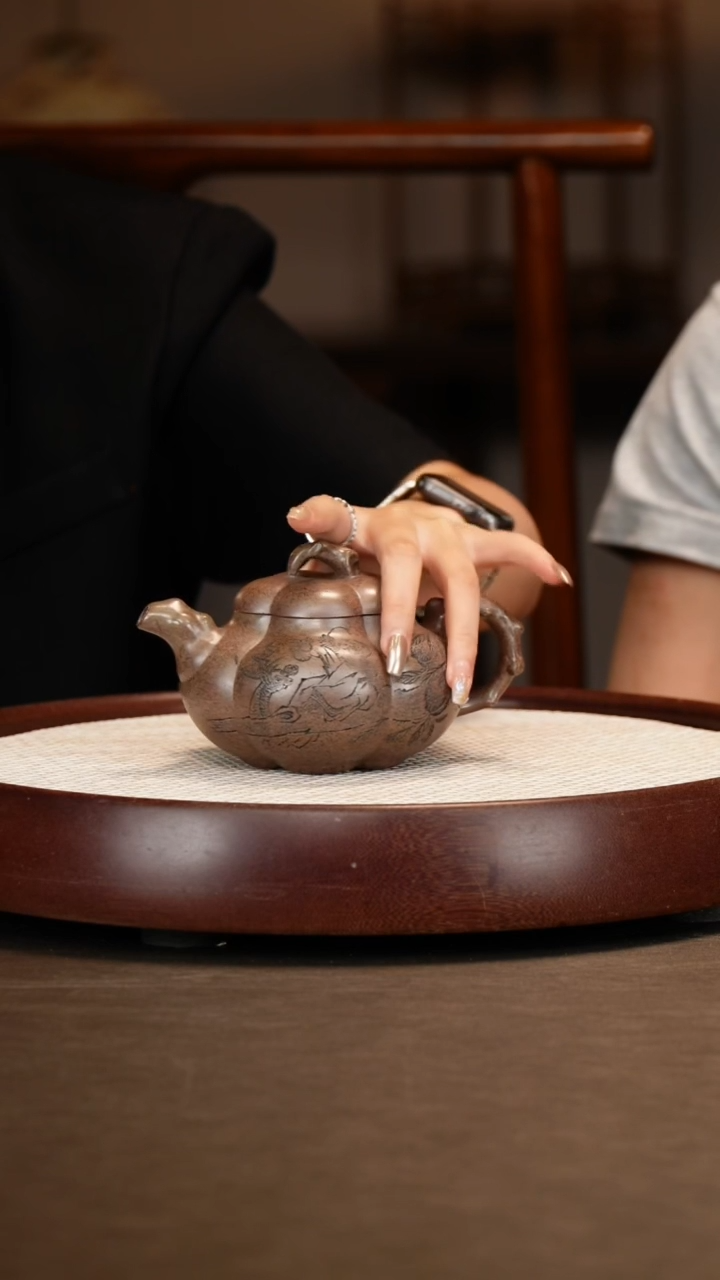 茶壶紫砂【李霓】上合梅 可心明清老段 370c+竹画