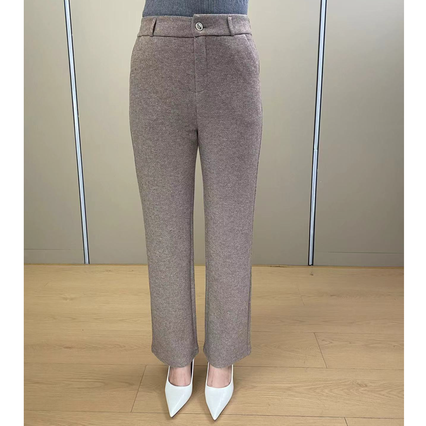 羊毛呢直筒裤高腰119款阔腿休闲百搭羊绒秋冬宽松加厚女士长裤