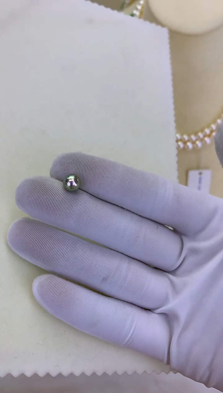 18K金镶嵌DA海水珍珠 GD300 单只真多麻素钉 6-7