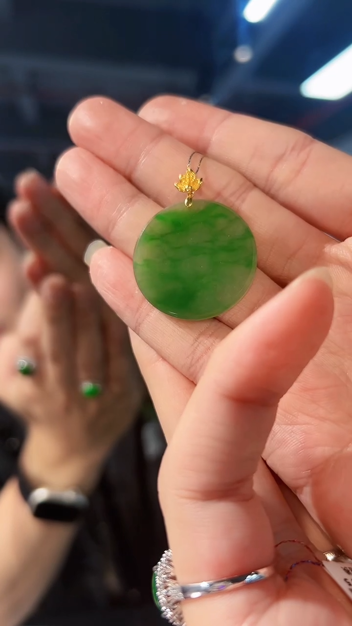 【闪购商品】翡翠颈饰18K金镶嵌缅料A货/支持复检/一件