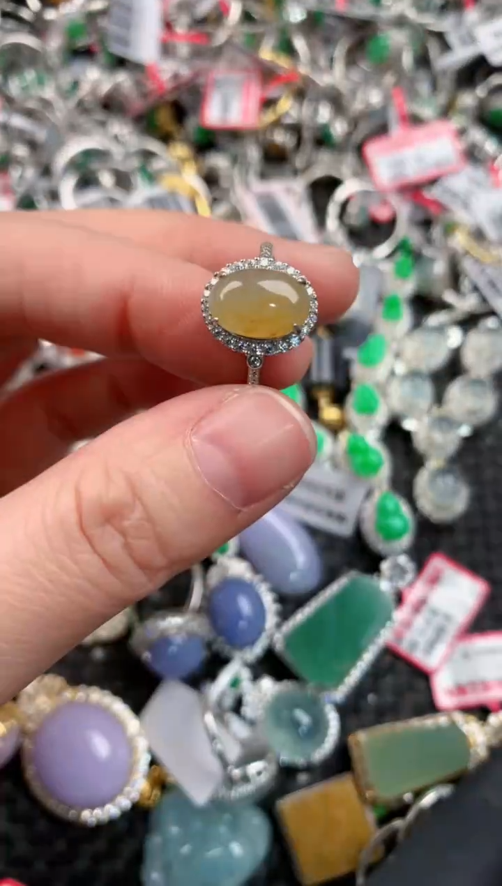 银S925镶嵌戒指翡翠444    10