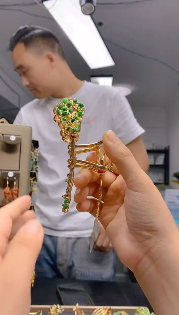 【闪购商品】翡翠耳饰合金235翡翠发簪
