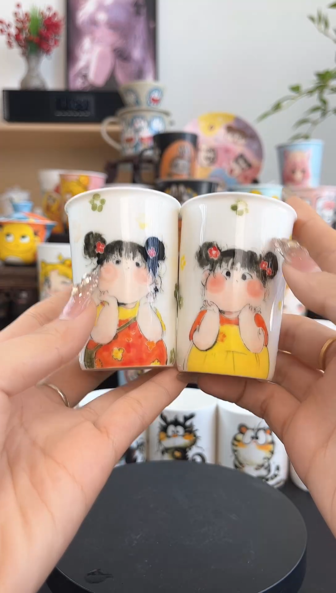 【闪购商品】摆件手工手绘陶瓷小杯杯