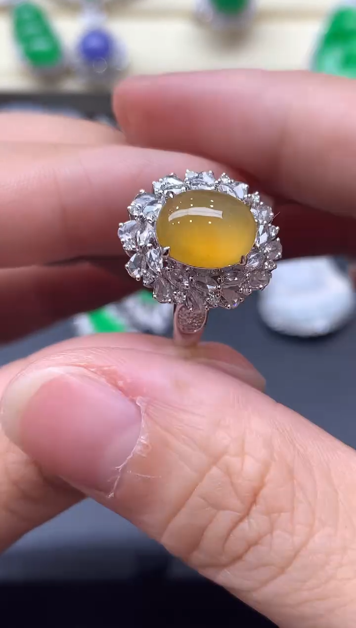 18K金镶嵌戒指翡翠706-中国好珍宝