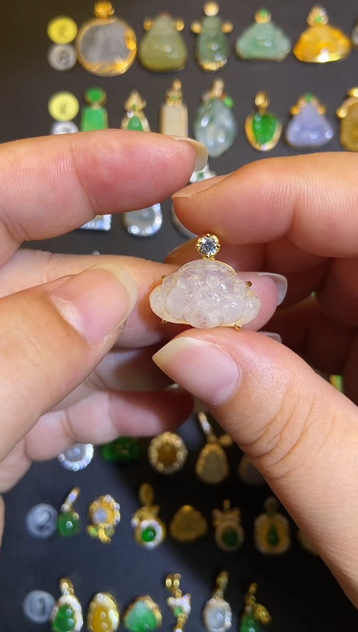 吊坠(不含链)银S925镶嵌翡翠1