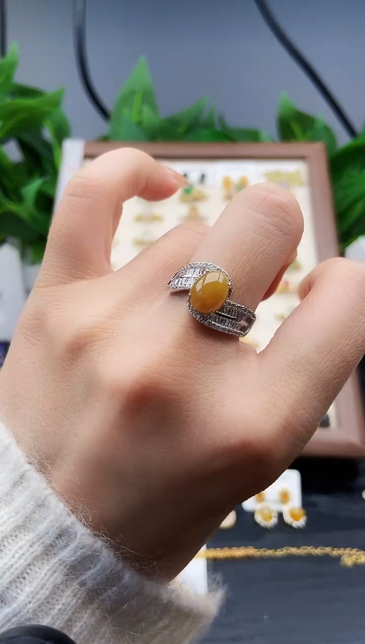 银S925镶嵌戒指翡翠12