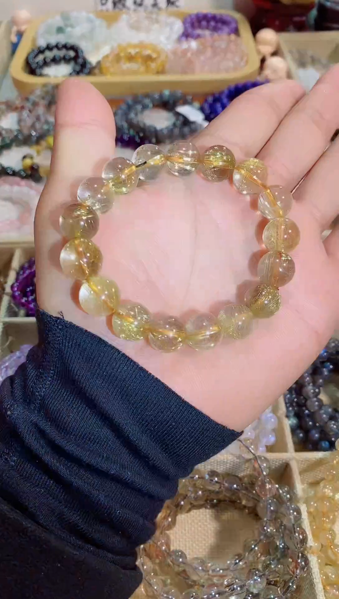 【闪购商品】发晶手链未镶嵌金发晶12M+（多样性发其一）