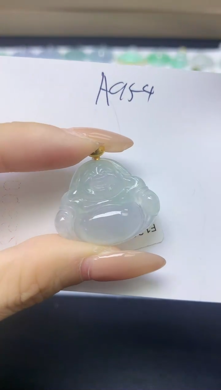 颈饰18K金镶嵌翡翠天然缅甸A货翡翠百元以上9元证书费自理
