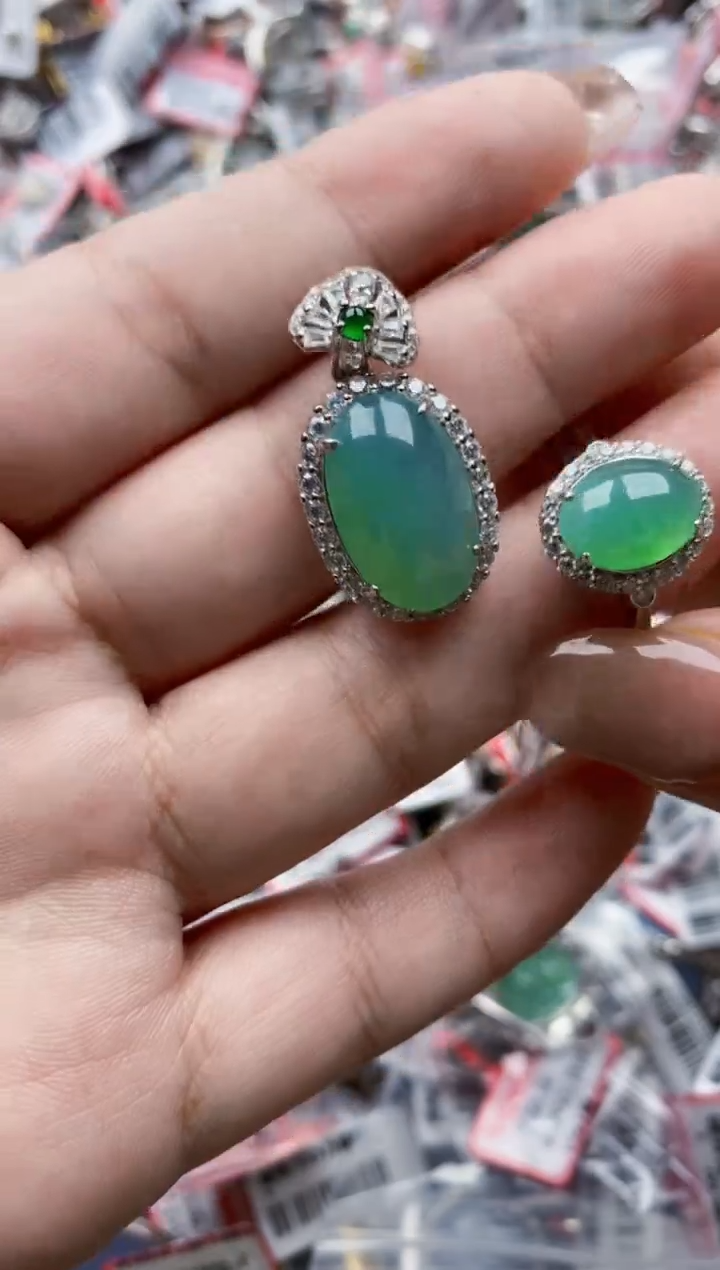 【闪购商品】翡翠戒指银S925镶嵌111111---1