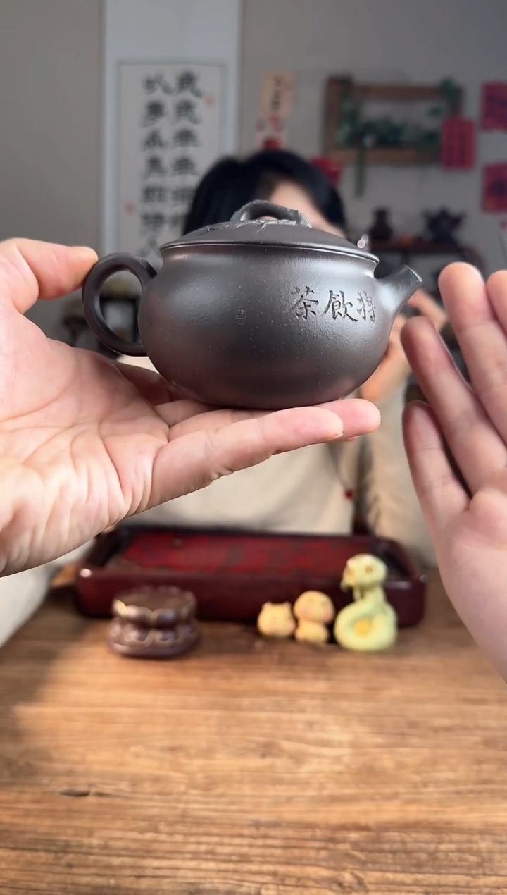 【闪购商品】紫砂茶壶将饮茶  天青