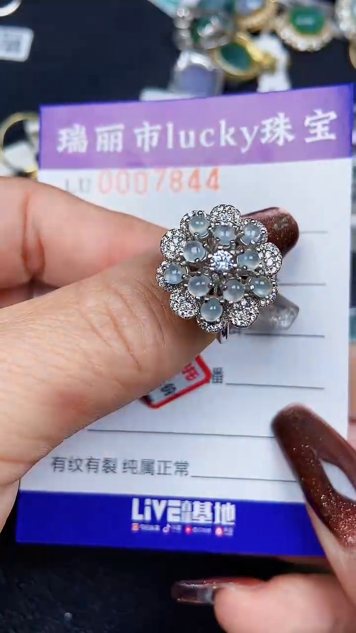 颈饰银S925镶嵌翡翠7844