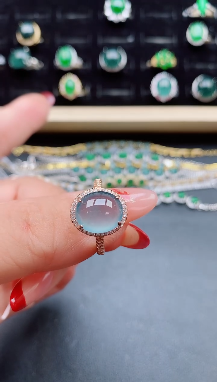 【闪购商品】翡翠戒指银S925镶嵌85805