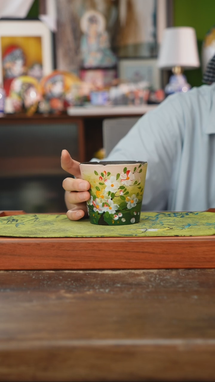 摆件景德镇釉下手绘陶瓷茶具，茶叶罐，咖啡杯