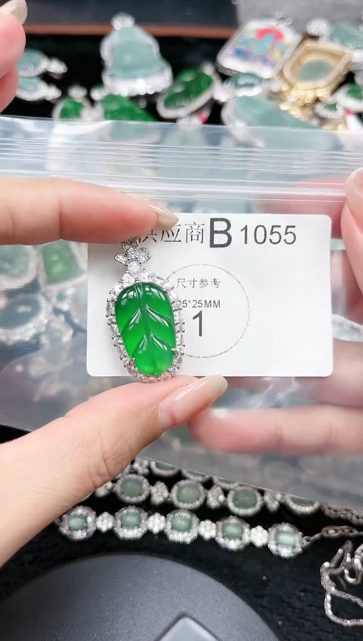 【闪购商品】翡翠颈饰未镶嵌赠皮绳1055