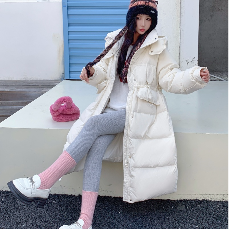 8859#冬季中长款显瘦连帽情侣休闲百搭保暖韩版加厚羽外套