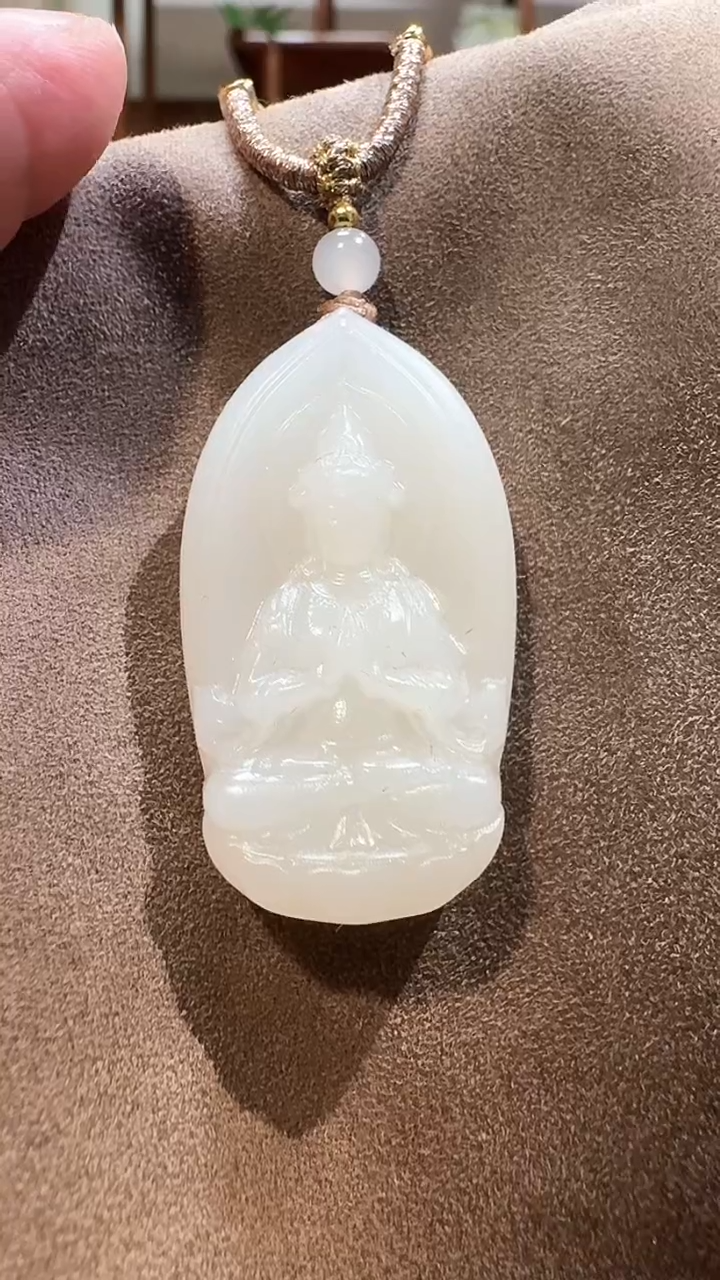 【闪购商品】和田玉吊坠未镶嵌1375白玉观音