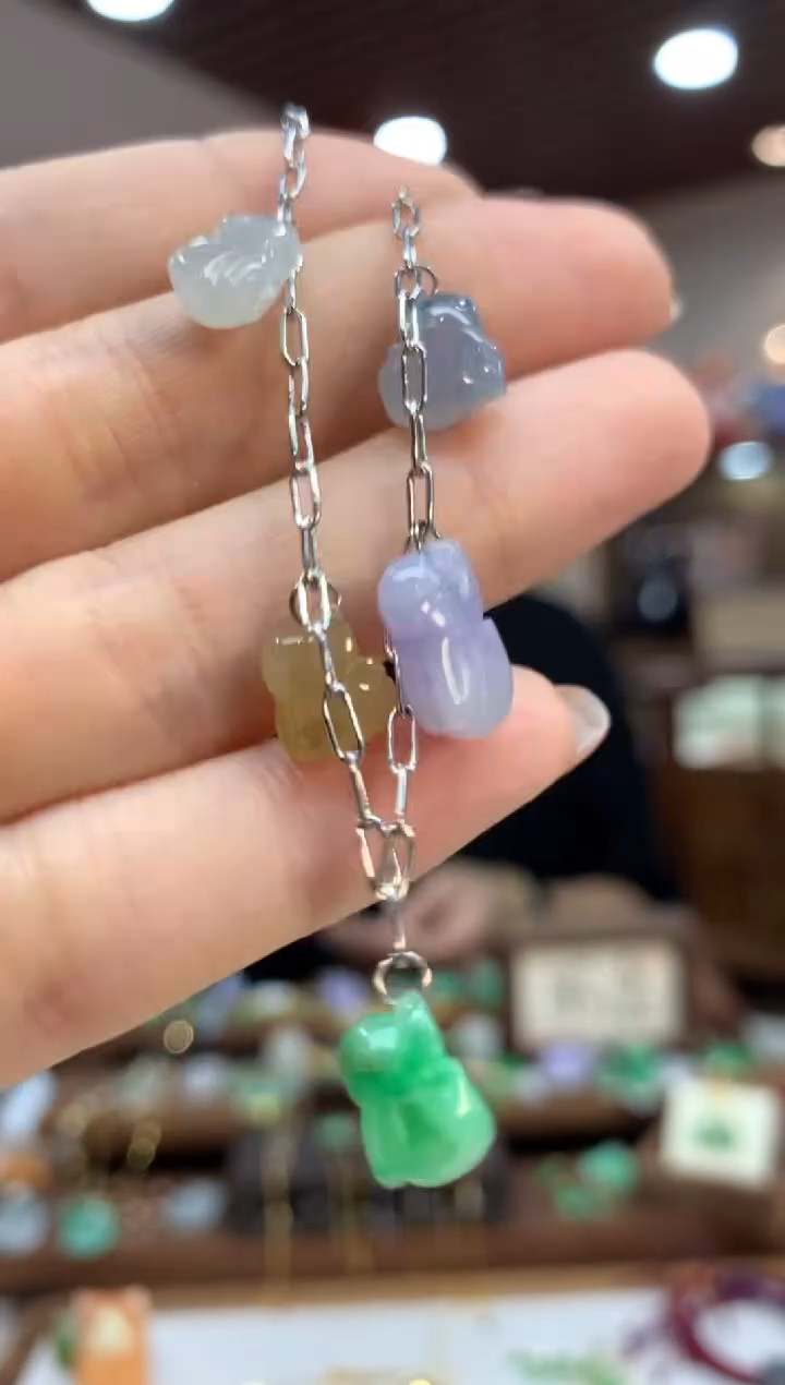 银S925镶嵌手链翡翠手链1