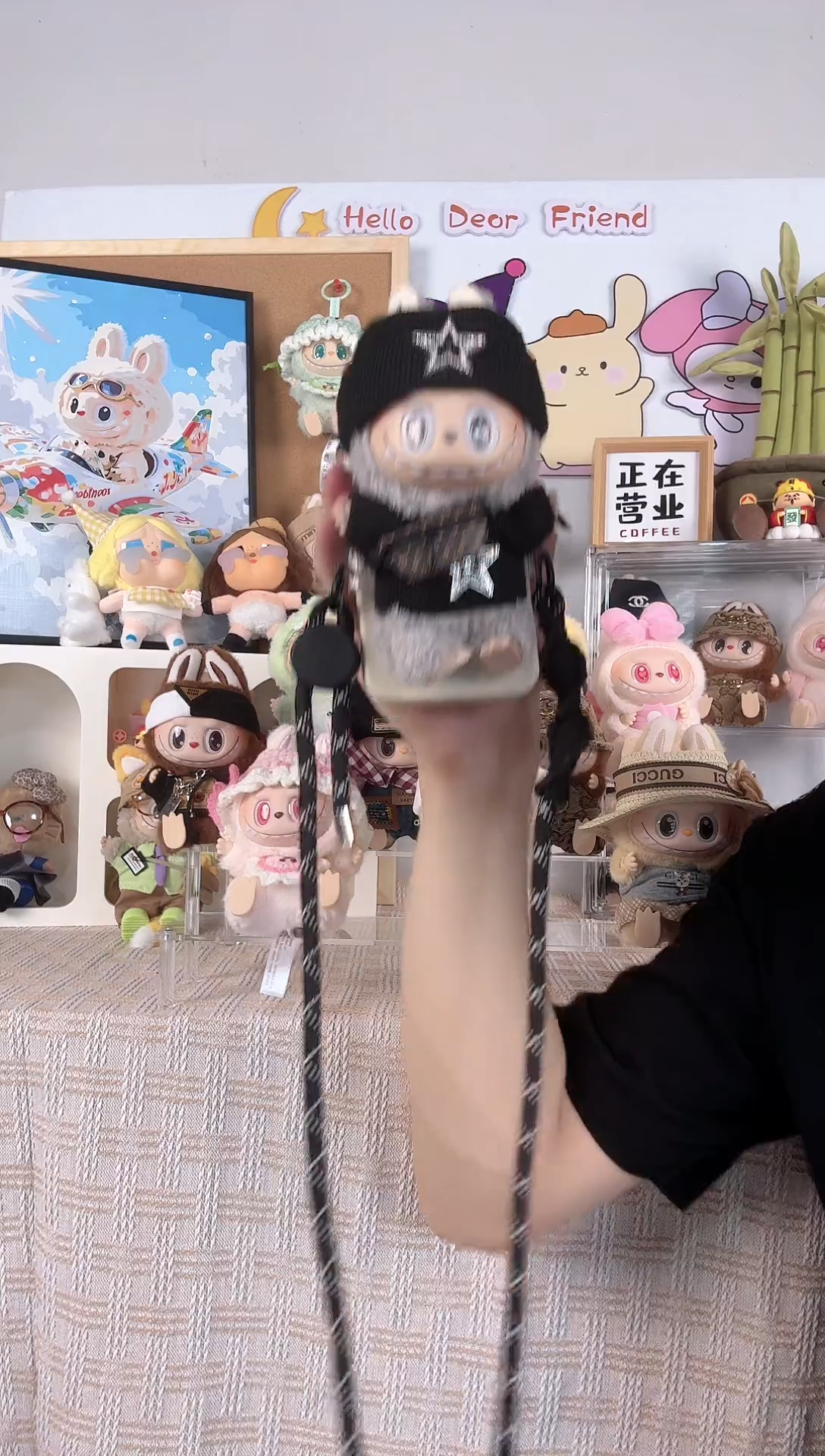 毛绒带子款五角星小香背夹