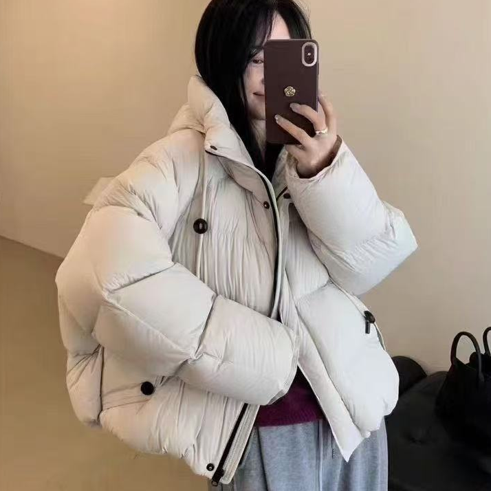 2025新款羽绒服女装短款立领拉链羽绒服