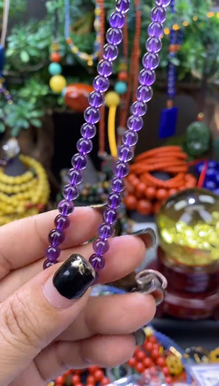 紫晶珠宝半成品未镶嵌水晶手串半成品