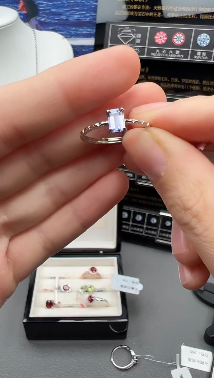 银S925镶嵌戒指坦桑石104