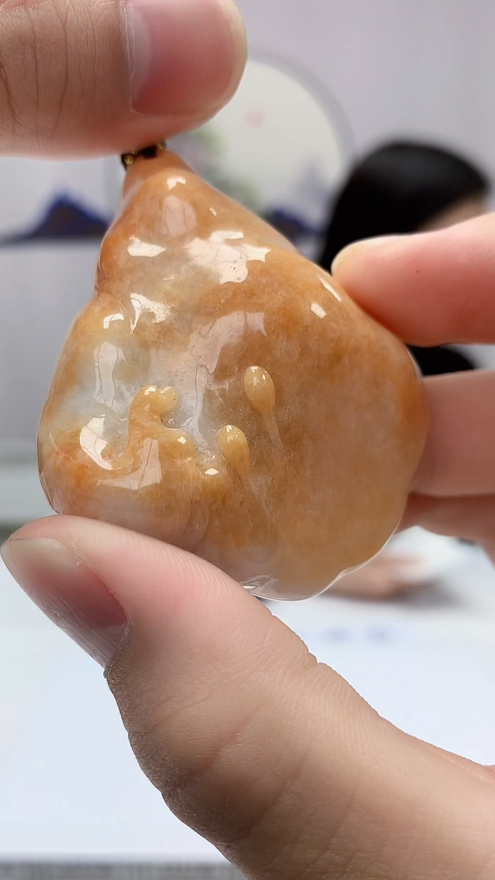 【闪购商品】定制翡翠未镶嵌4852bb-毛货挂件73赠珠链