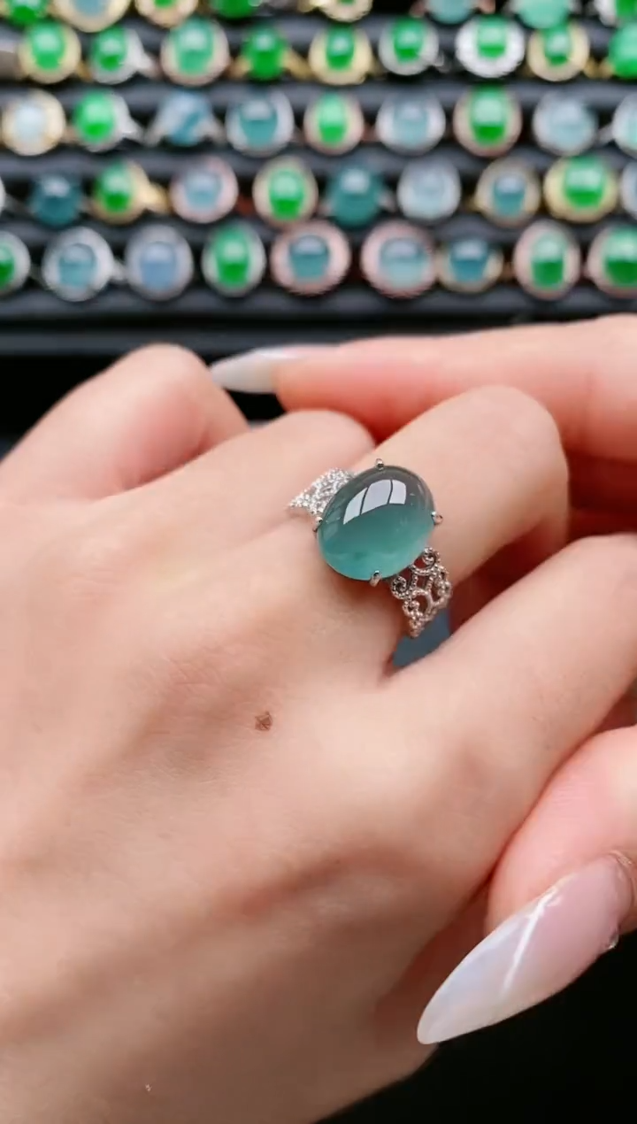 【闪购商品】翡翠戒指银S925镶嵌1111111111