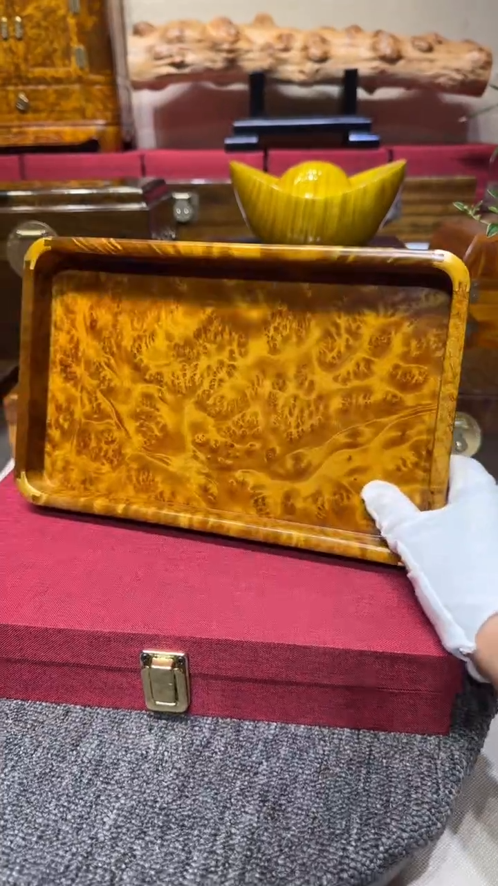 帝王之木：满留疤文承盘 长27宽17高3cm