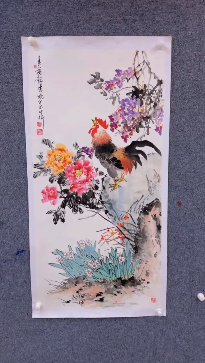 【闪购商品】国画展馆1.29-颜新辉四尺-金鸡报春晓