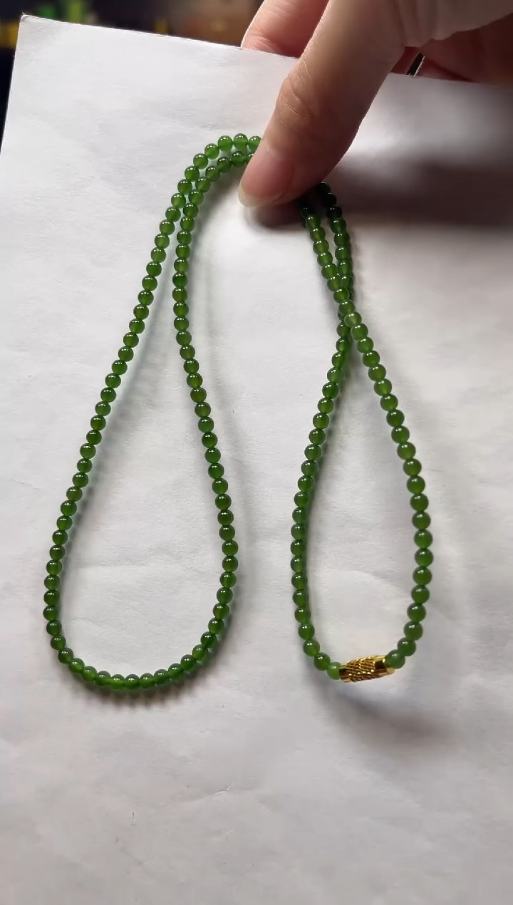 颈饰未镶嵌和田玉3.5小米链