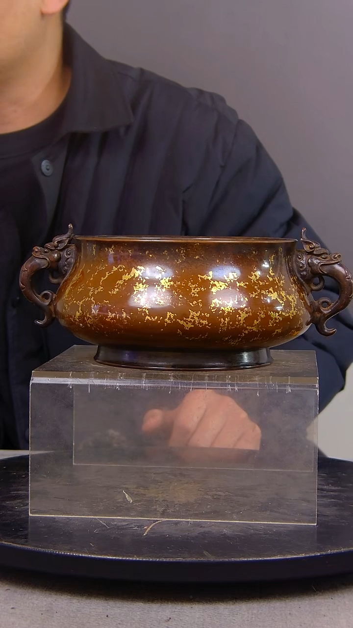 早**国山水铜缘紫铜香炉结缘1111