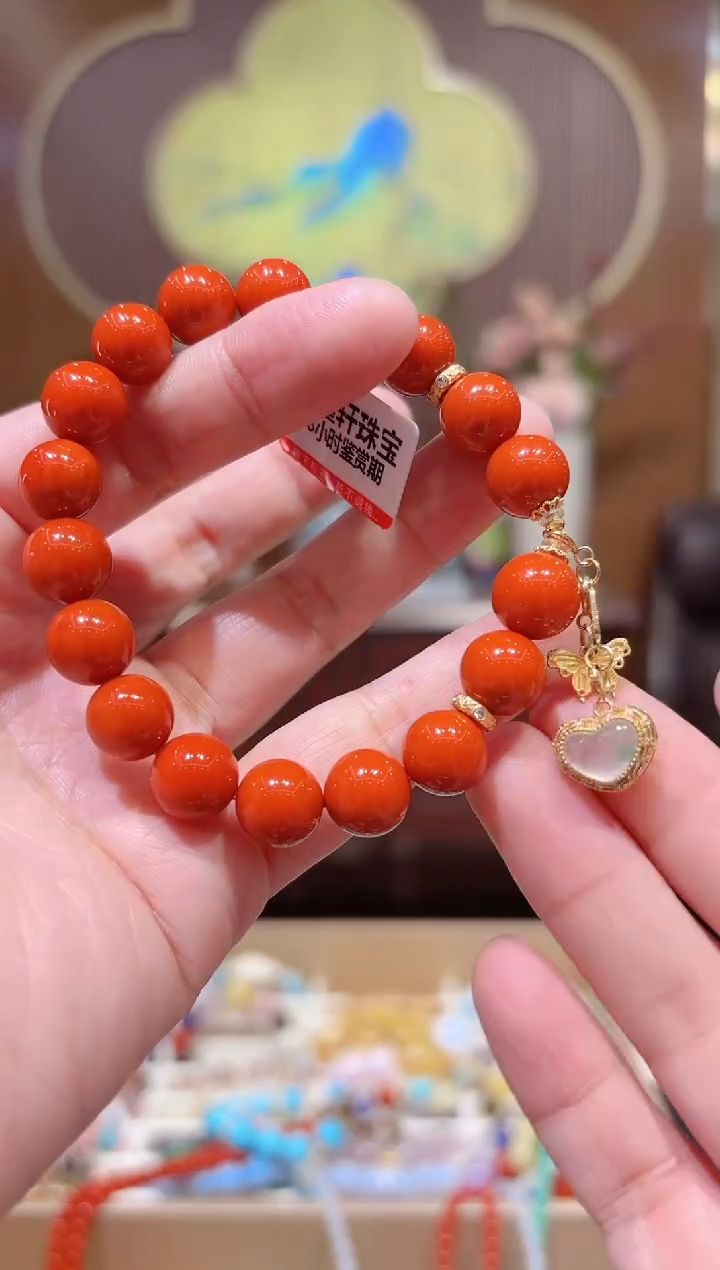 【闪购商品】南红玛瑙手串18K金镶嵌设计款珠串