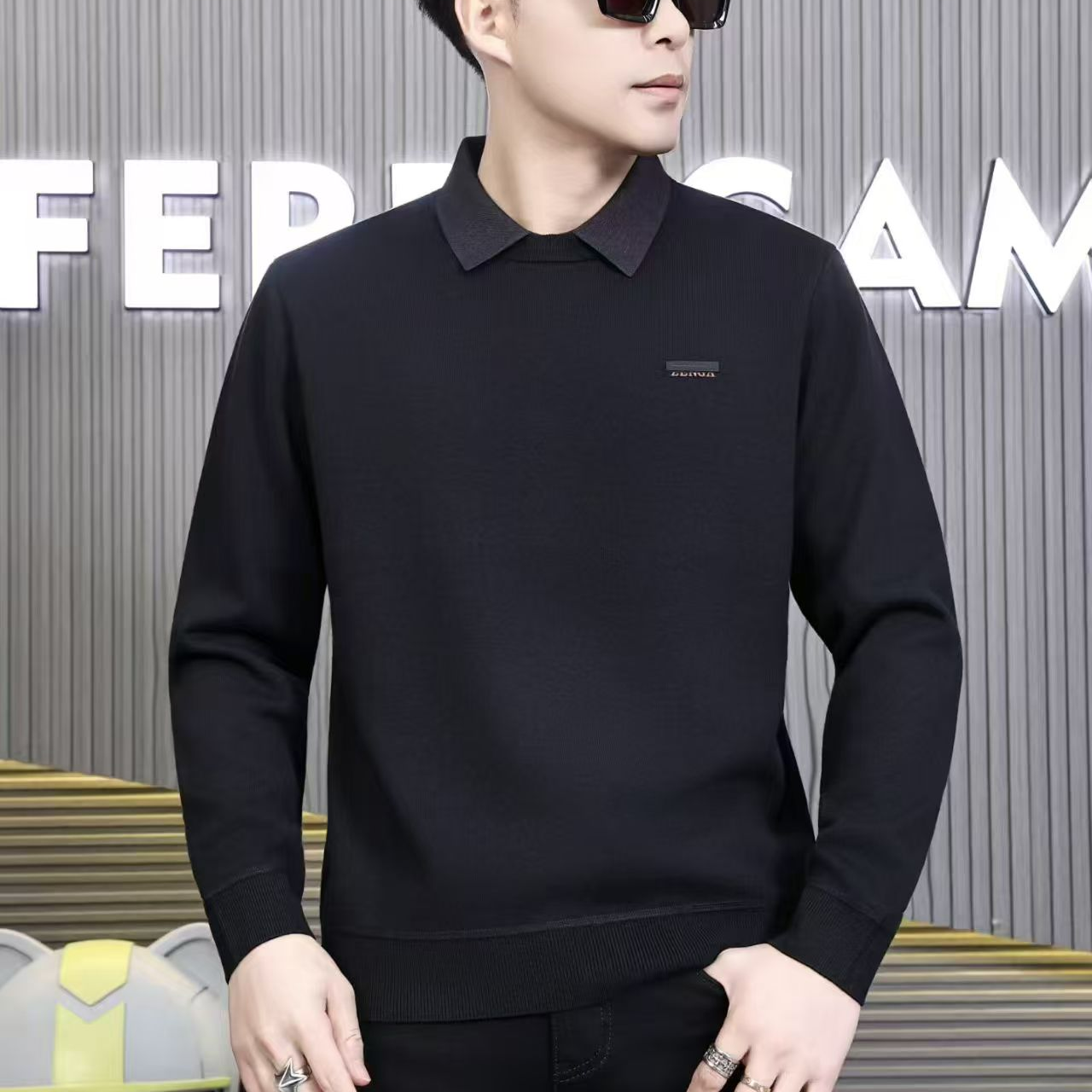 【加厚加绒假两件】25年冬季新款针织男士622假两件