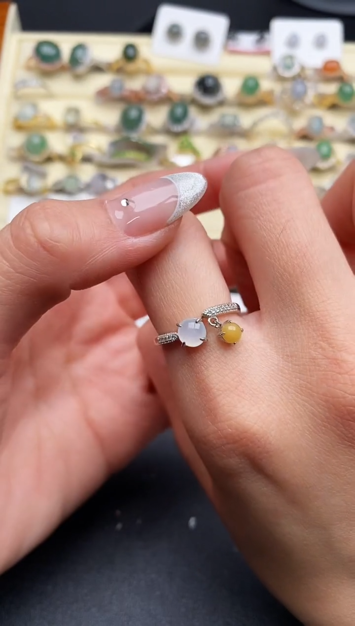 【闪购商品】翡翠戒指银S925镶嵌777777777+1