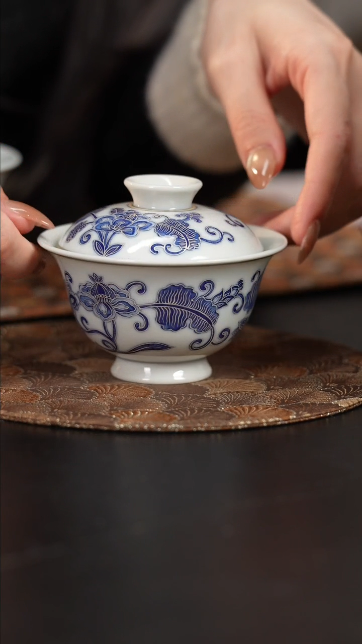 【闪购商品】杯四景堂青花描银