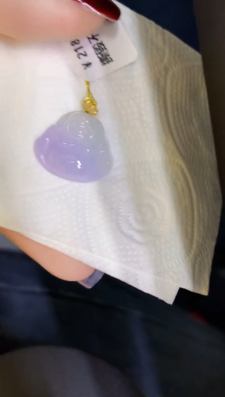 颈饰18K金镶嵌翡翠缅甸天然翡翠A货