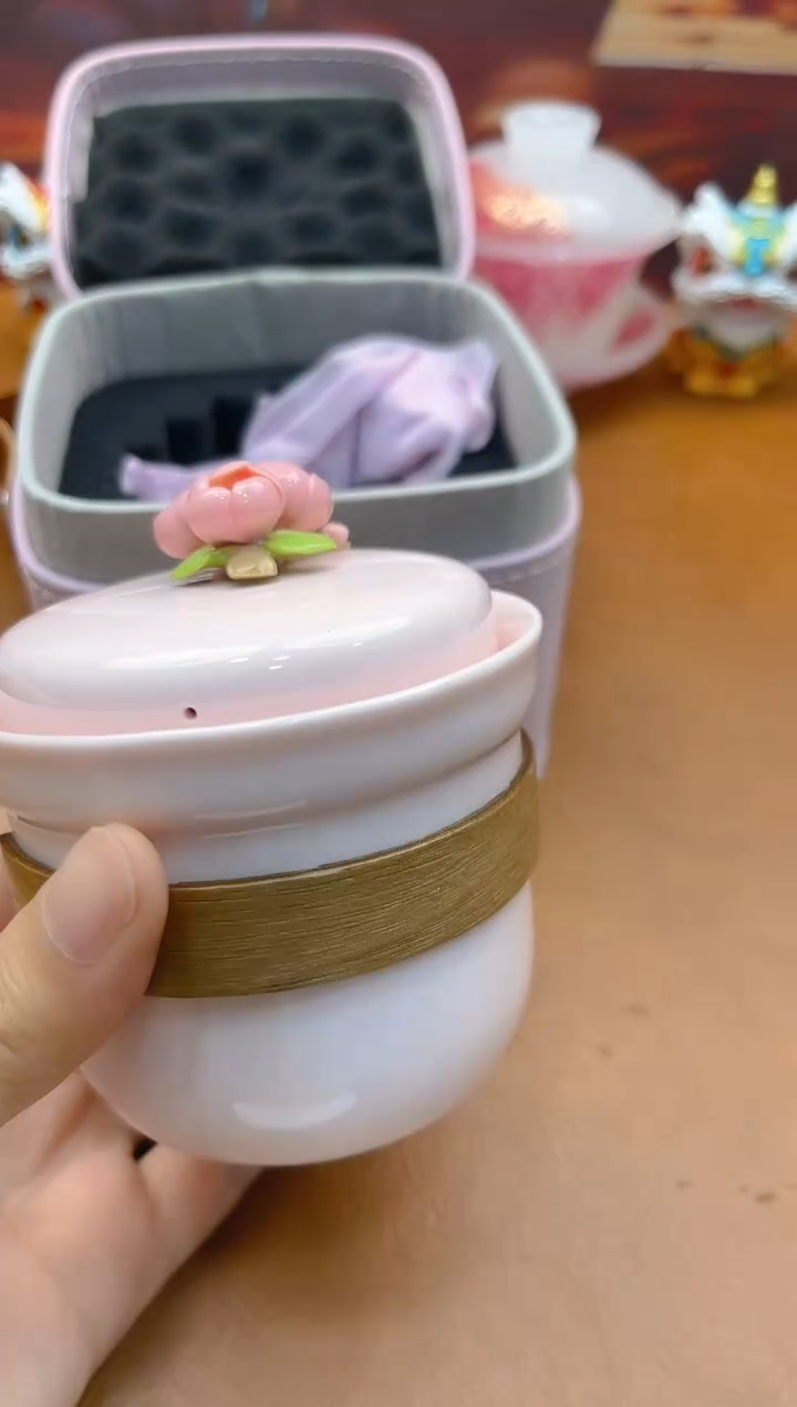 陶瓷茶具摆件旅行套组