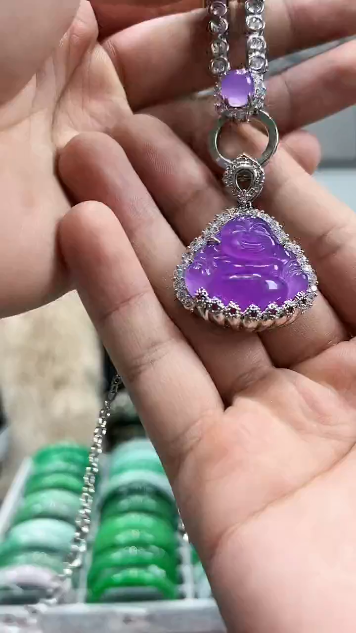 【闪购商品】砖雕s52紫罗兰佛公吊坠