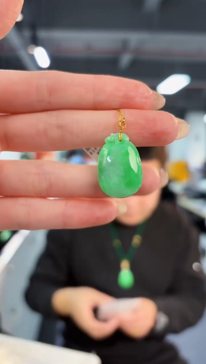 【闪购商品】翡翠颈饰18K金镶嵌缅料A货/支持复检/一件